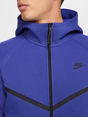 Синий - Толстовка Nike Tech Fleece Zip-Up Hoodie - Изображение 4 из 11