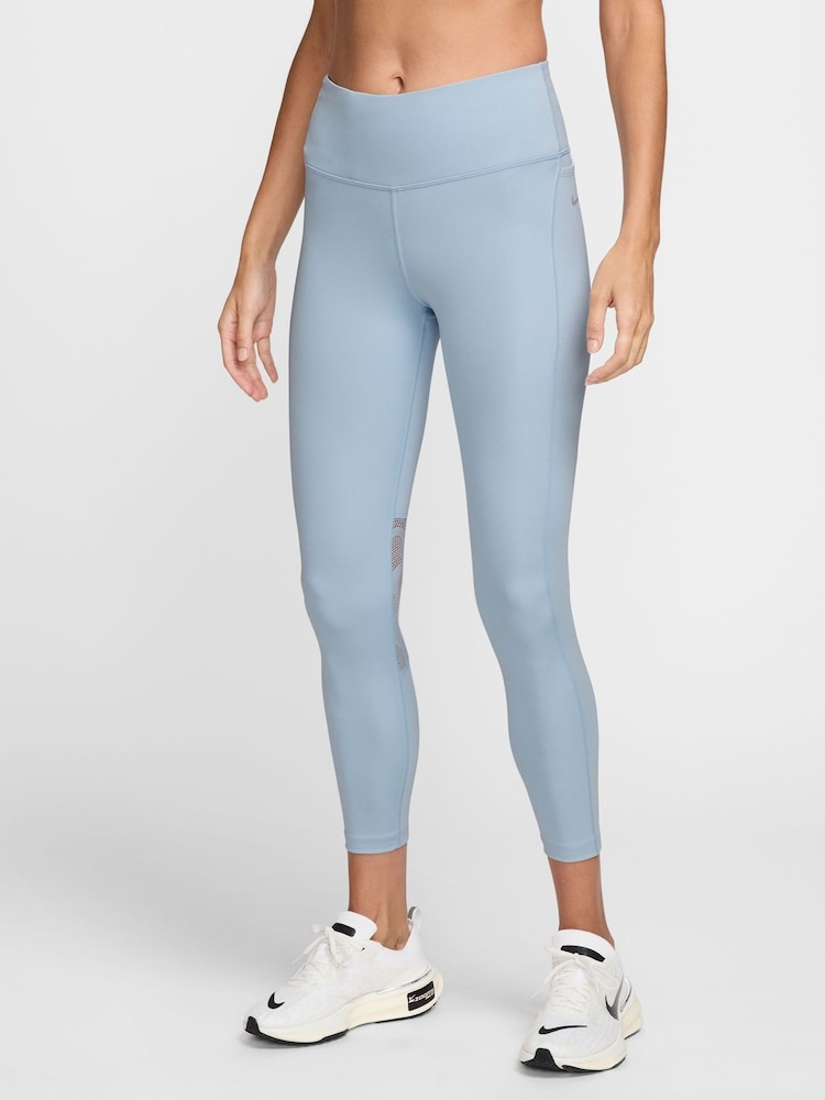 Nike Light Armory Blue Fast Mid Rise 7/8 Leggings - Image 1 of 4