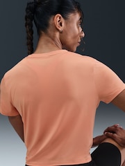 Nike Apricot Orange One Classic Dri-FIT Twist Short Sleeve Top - Image 3 of 5