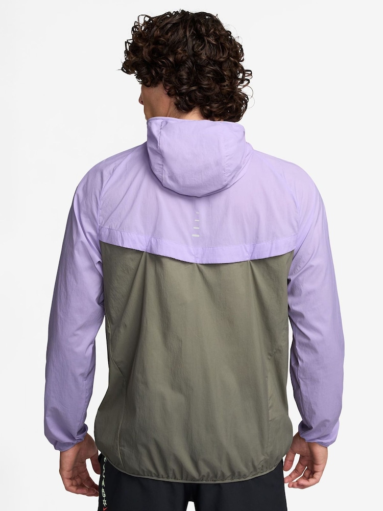 Nike Hydrangea Purple Grey Dri-FIT Stride Woven Running Jacket - Image 2 of 3