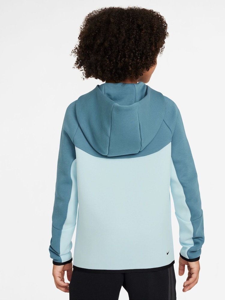 Nike Blue Tech Fleece Zip-Up Hoodie - Image 2 of 3
