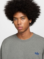 Nike Dark Grey Heather Oversized Club Crew Sweatshirt - Image 3 of 3