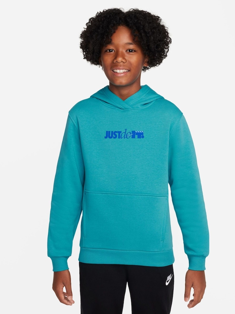 Nike Cactus Blue Club Fleece JDI Hoodie - Image 1 of 3 Nike Cactus Blue Club Fleece JDI Hoodie - Image 1 of 3