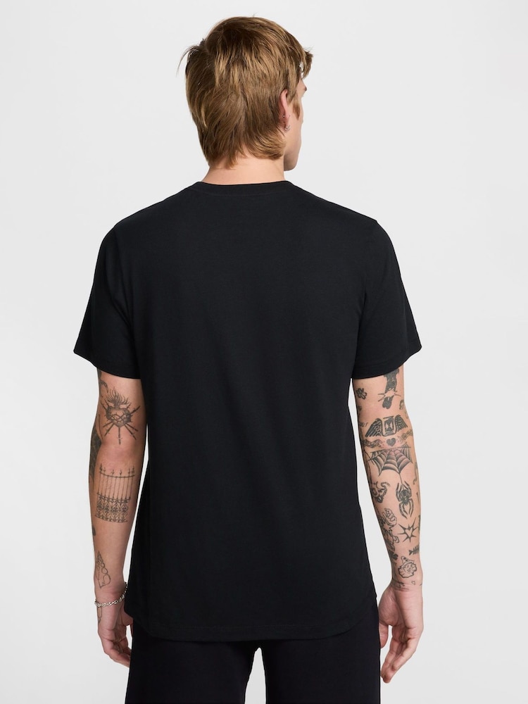 Nike Black Large Graphic Sportswear 100% Cotton T-Shirt - Image 2 of 5 Nike Black Large Graphic Sportswear 100% Cotton T-Shirt - Image 2 of 5