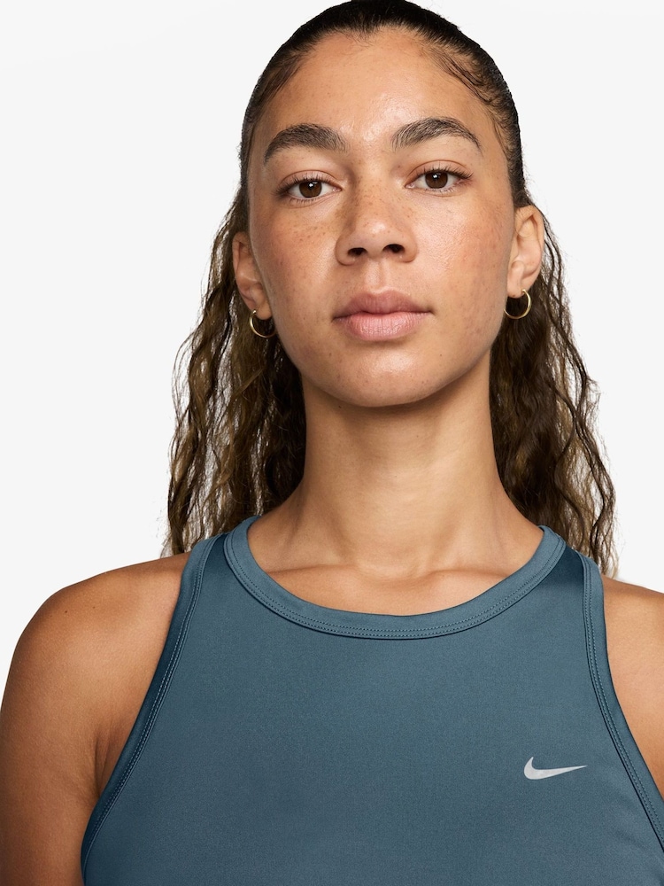Nike Smokey Blue Tempo Dri-FIT Running Vest - Image 3 of 4