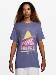 Nike Amethyst Purple Large Graphic Sportswear 100% Cotton T-Shirt - Image 1 of 3