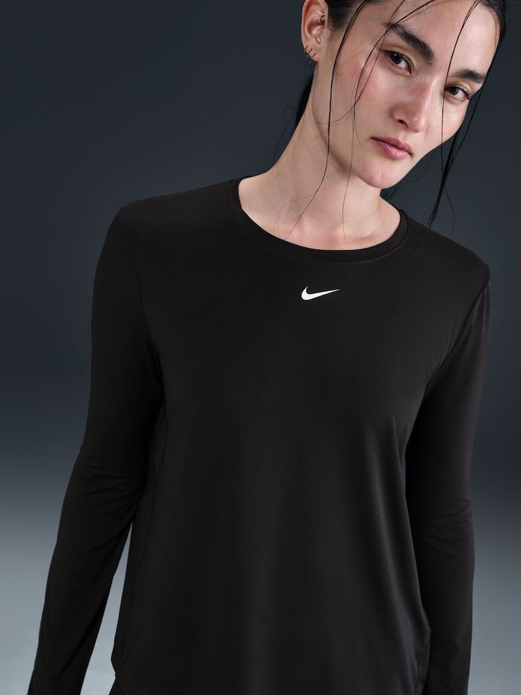 Nike Black One Classic Dri-FIT Long Sleeve Top - Image 1 of 5 Nike Black One Classic Dri-FIT Long Sleeve Top - Image 1 of 5
