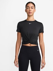 Nike Black One Classic Dri-FIT Twist Short Sleeve Top - Image 1 of 3