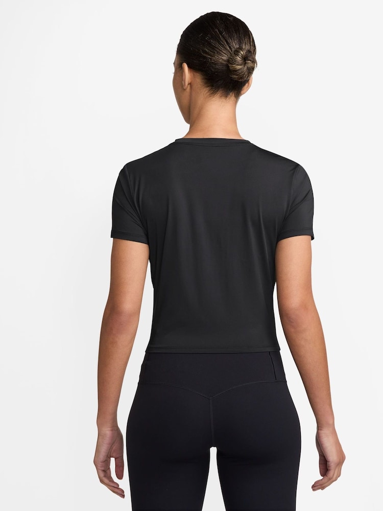 Nike Black One Classic Dri-FIT Twist Short Sleeve Top - Image 2 of 3 Nike Black One Classic Dri-FIT Twist Short Sleeve Top - Image 2 of 3