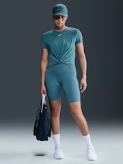 Nike Smokey Blue One Classic Dri-FIT Twist Short Sleeve Top - Image 1 of 6