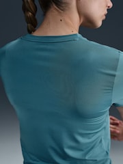 Nike Smokey Blue One Classic Dri-FIT Twist Short Sleeve Top - Image 4 of 6