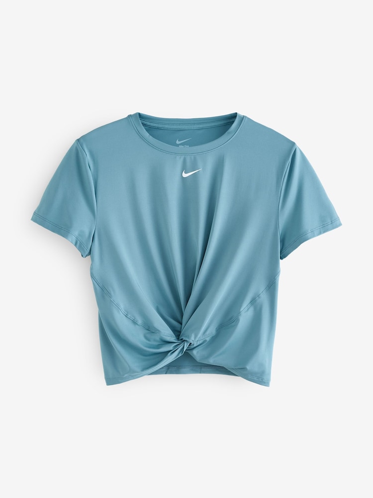 Nike Smokey Blue One Classic Dri-FIT Twist Short Sleeve Top - Image 6 of 6