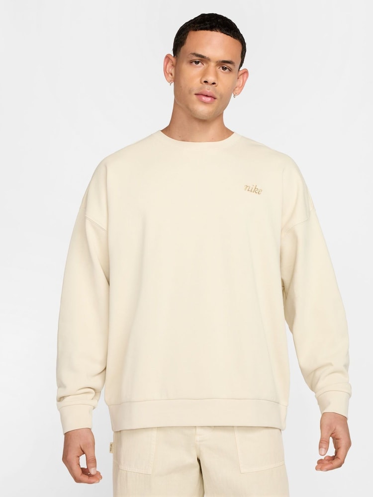 Nike Cream Oversized Club Crew Sweatshirt - Image 1 of 6