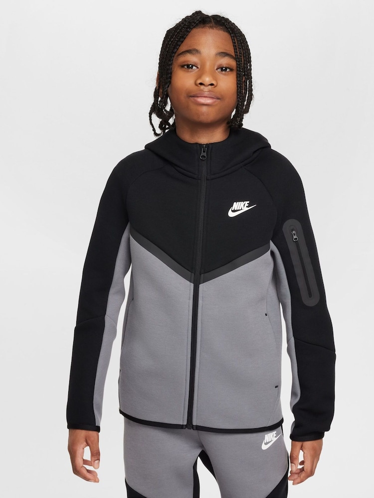 Nike Smoke Grey Tech Fleece Zip-Up Hoodie - Image 1 of 9