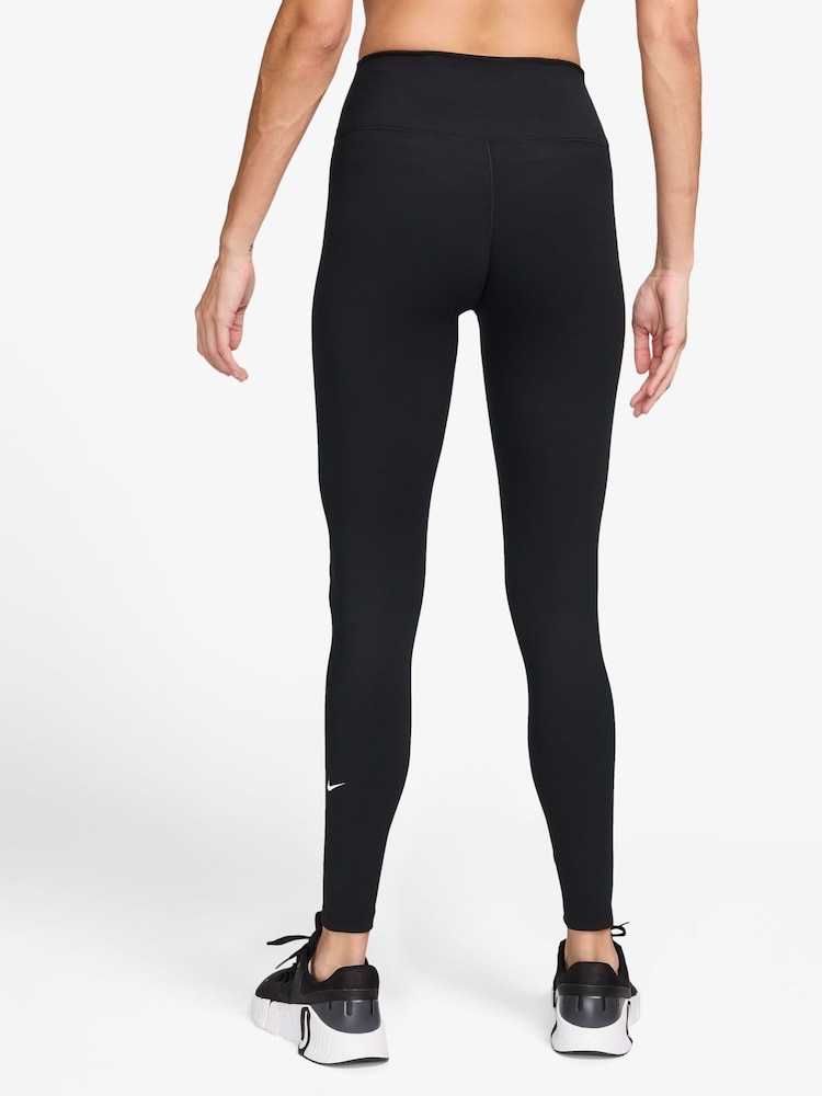 Nike Black One High Waisted Full Length Leggings - Image 2 of 3