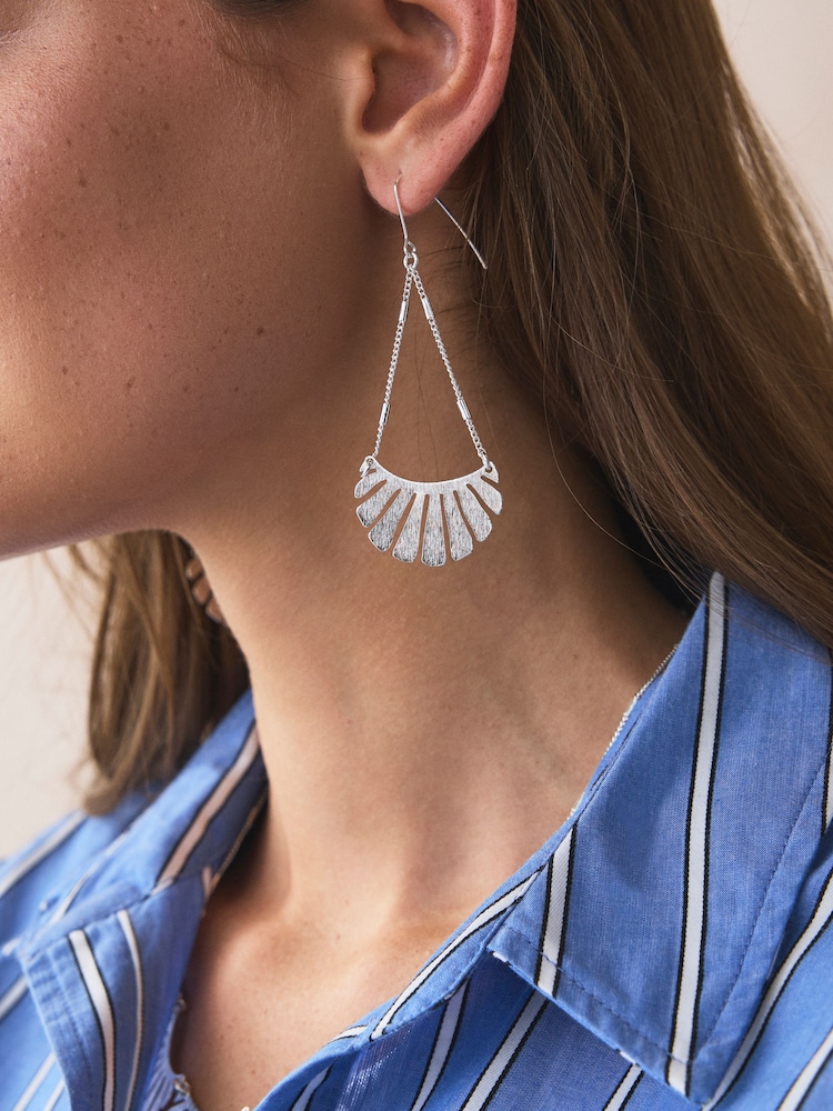 Silver Tone Drop Earrings - Image 1 of 4