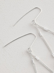 Silver Tone Drop Earrings - Image 4 of 4