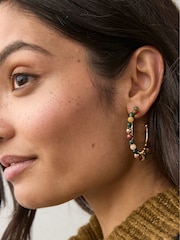 Multi Beaded Hoop Earrings - Image 1 of 4