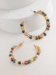 Multi Beaded Hoop Earrings - Image 3 of 4