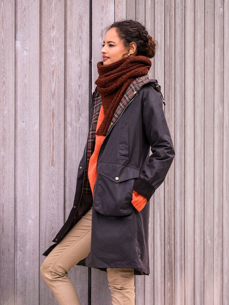 Celtic & Co. Waxed Cotton Brown Overcoat - Image 1 of 7