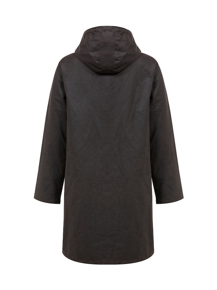 Celtic & Co. Waxed Cotton Brown Overcoat - Image 3 of 7