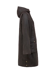 Celtic & Co. Waxed Cotton Brown Overcoat - Image 4 of 7
