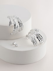 Silver Tone Molton Over The Lobe Stud Earrings - Image 4 of 6