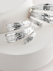Silver Tone Molton Over The Lobe Stud Earrings - Image 5 of 6
