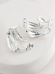 Silver Tone Molton Over The Lobe Stud Earrings - Image 6 of 6