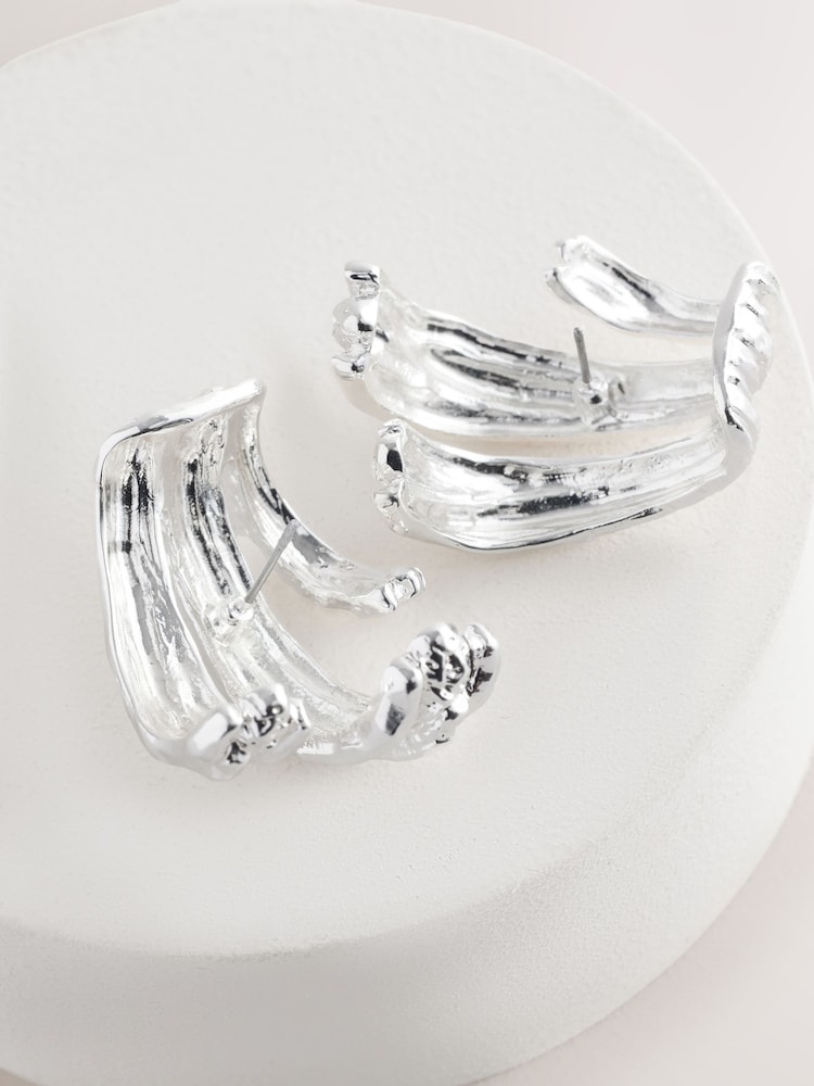 لون فضي - أقراط صغيرة Molton Over The Lobe - صورة 6 من 6 لون فضي - أقراط صغيرة Molton Over The Lobe - صورة 6 من 6