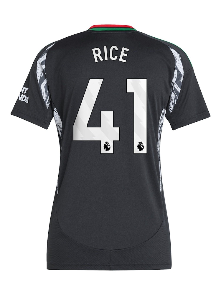 adidas Black Womens Arsenal Away 2024-25 Shirt With Rice 41 Printing - Image 3 of 3