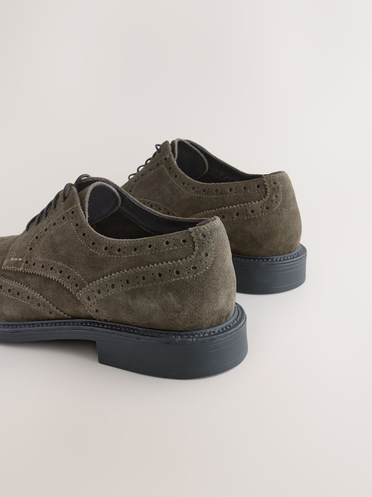 Green Suede Brogue Shoes - Image 5 of 6