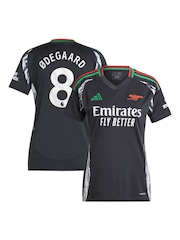 adidas Black Odegaard - 8 Womens Arsenal Away 2024-25 Shirt With Odegaard 8 Printing - Image 1 of 3