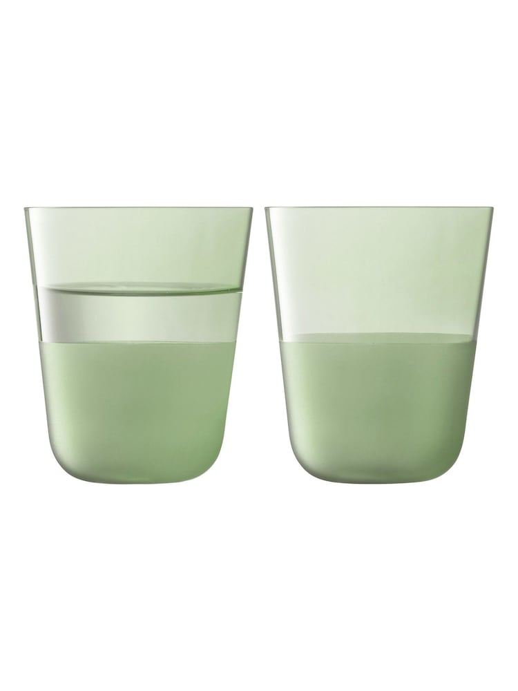LSA International Set of 2 Mossset Arc Contrast Tumblers 380ml - Image 2 of 4 LSA International Set of 2 Mossset Arc Contrast Tumblers 380ml - Image 2 of 4