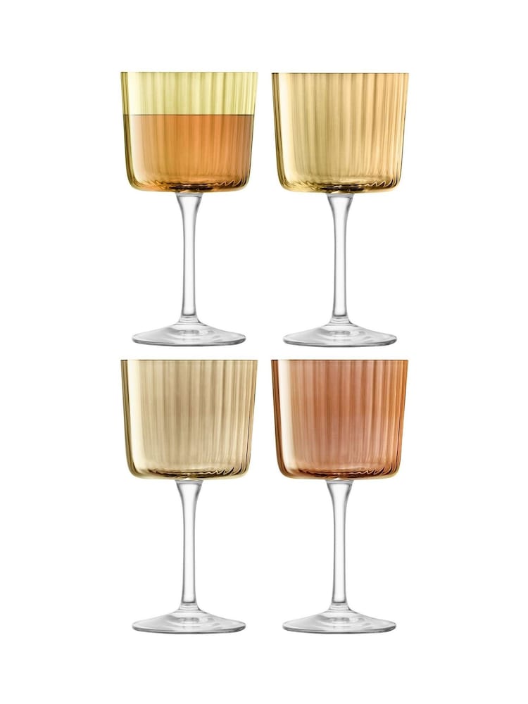 LSA International Amber/Orange Gems Assorted Set of 250ml Wine Glasses - Image 2 of 6