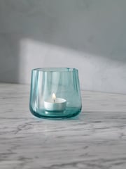 LSA International Sea Green Lagoon Tealight Holder H8cm - Image 1 of 3