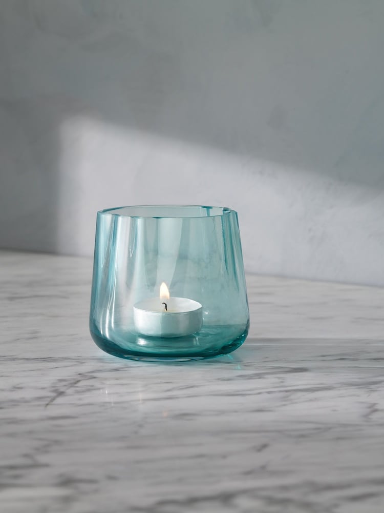 LSA International Sea Green Lagoon Tealight Holder H8cm - Image 1 of 3