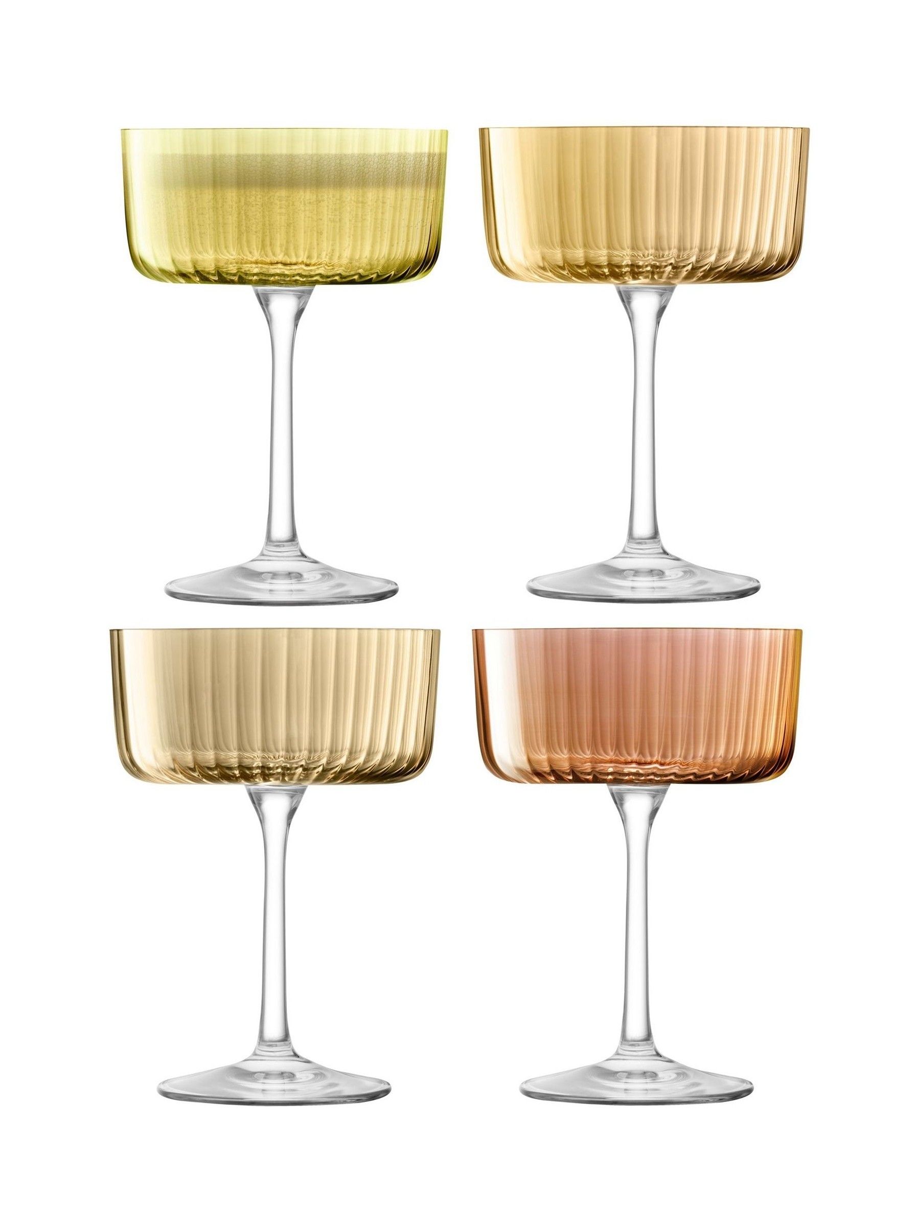 Buy LSA International Amber and Orange Gems Assorted Set of 230ml Champagne Cocktail Glasses from Next Luxembourg