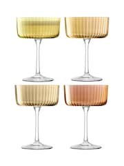 LSA International Amber and Orange Gems Assorted Set of 230ml Champagne Cocktail Glasses - Image 2 of 6