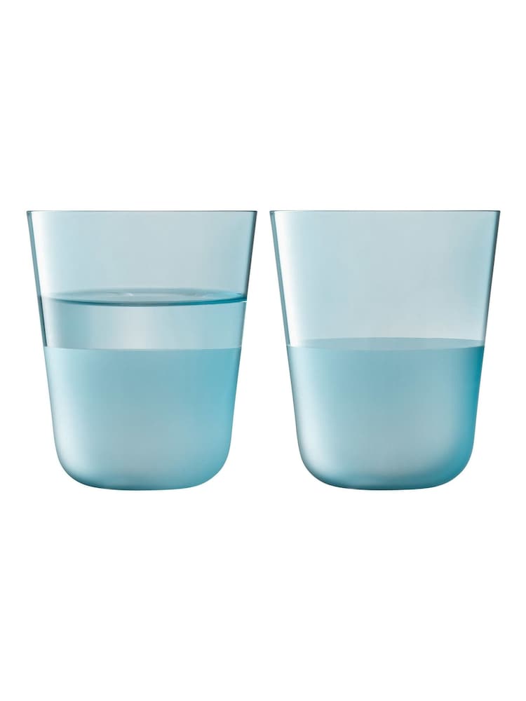 LSA International Set of 2 Sky Arc Contrast Tumblers 380ml - Image 2 of 4 LSA International Set of 2 Sky Arc Contrast Tumblers 380ml - Image 2 of 4
