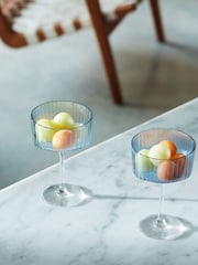 LSA International Sapphire Gems Assorted Set of 230ml Champagne Cocktail Glasses - Image 1 of 5