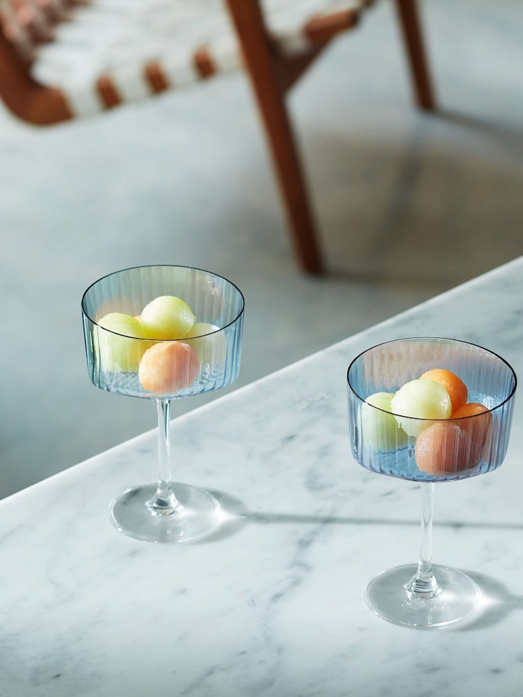 LSA International Sapphire Gems Assorted Set of 230ml Champagne Cocktail Glasses - Image 1 of 5