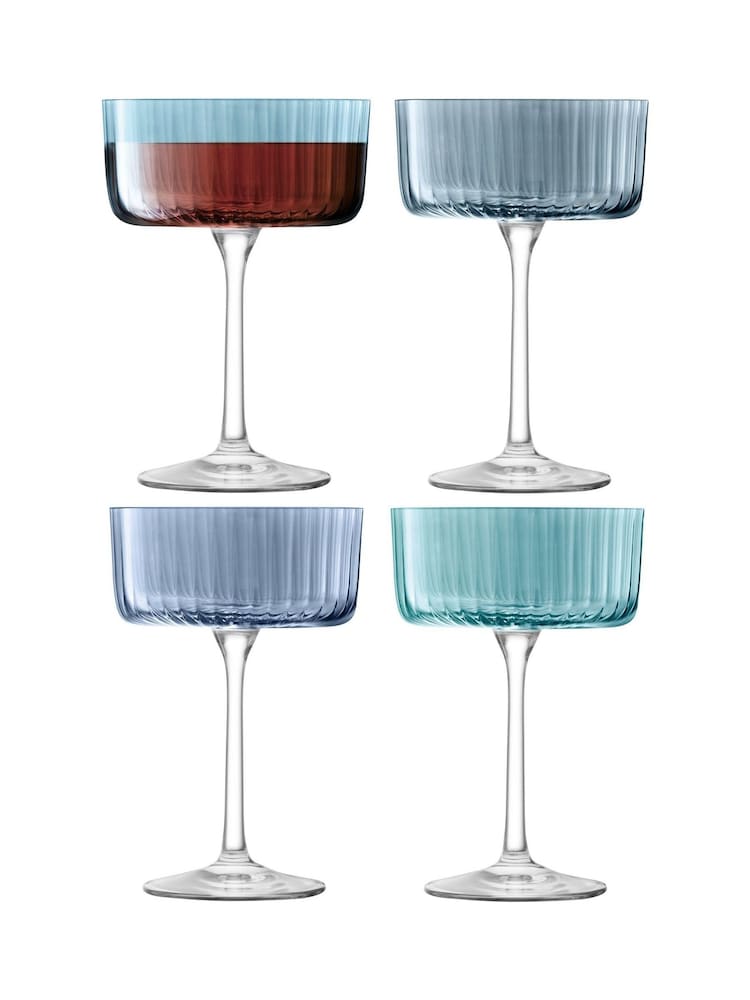 LSA International Sapphire Gems Assorted Set of 230ml Champagne Cocktail Glasses - Image 2 of 5 LSA International Sapphire Gems Assorted Set of 230ml Champagne Cocktail Glasses - Image 2 of 5