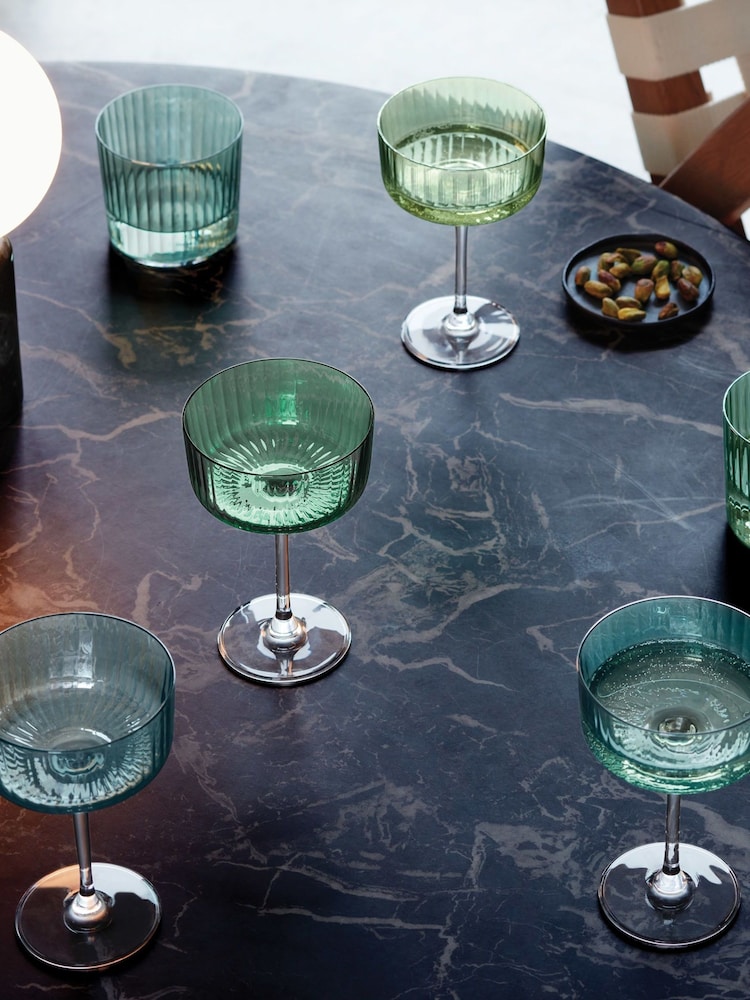LSA International Jade Gems Assorted Set of 230ml Champagne Cocktail Glasses - Image 1 of 6