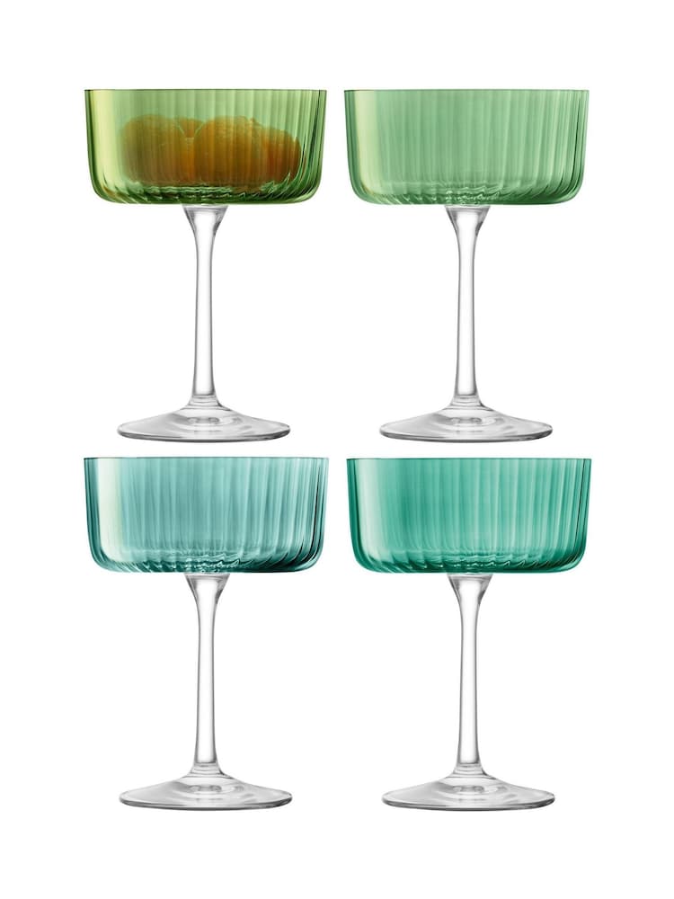 LSA International Jade Gems Assorted Set of 230ml Champagne Cocktail Glasses - Image 2 of 6