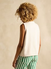 Joules Holly Cream Button Through Knitted Vest - Image 2 of 7