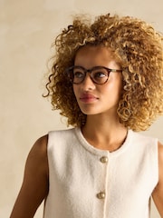Joules Holly Cream Button Through Knitted Vest - Image 5 of 7