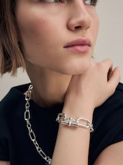 Tonalité argentée - Bracelet épais avec barre en T - Image 1 de 1