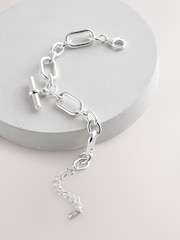 Silver Tone Chunky T-Bar Bracelet - Image 5 of 7