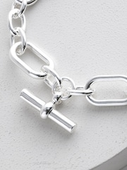 Silver Tone Chunky T-Bar Bracelet - Image 6 of 7